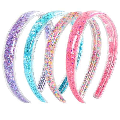 Glitter Headbands for Girls, Sparkly Confetti Headbands for Kids, Sequin Hair Accessories for Little Girls