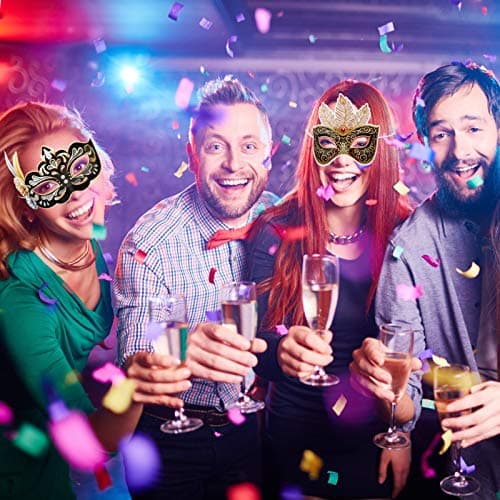 Sumind 12 Piece Mardi Gras Venetian Mask Bulk Carnivale Party Supplies