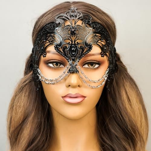 BEYOND MASQUERADE Queen's Masquerade Mask for Women, Large Eyes, Halloween Cosplay