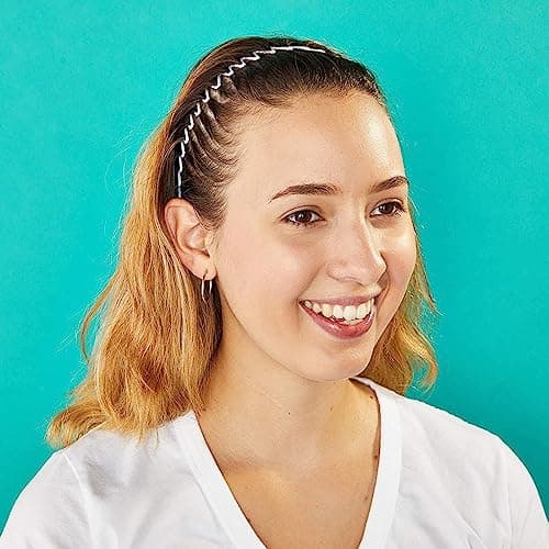 12-Pack 90s Zigzag Style Circle Headbands with Teeth - Women's Hair Accessories