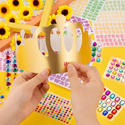 Gold Paper Crowns for Kids' Birthday Parties and Classroom Decor