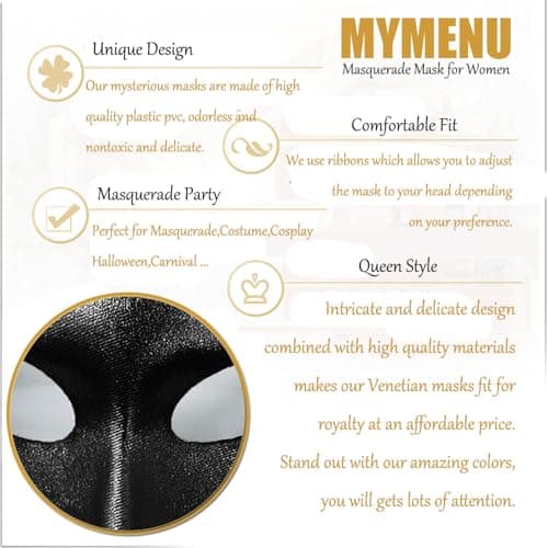 Masquerade Mask for Couple Halloween Costume Party Prom