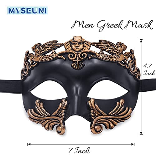 MYSEUNI Roman Greek Man & Venetian Women Masquerade Mask for Couples Mardi Gras