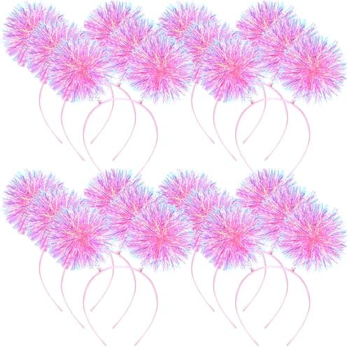 Fluffy Foil Pom Pom Headbands for Party