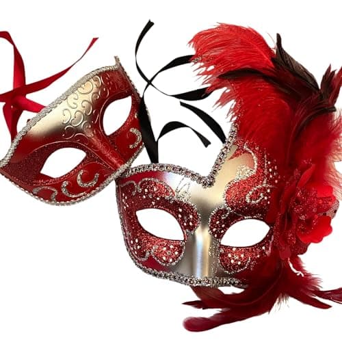 MasqStudio Couples Black Gold Masquerade Mask Pair