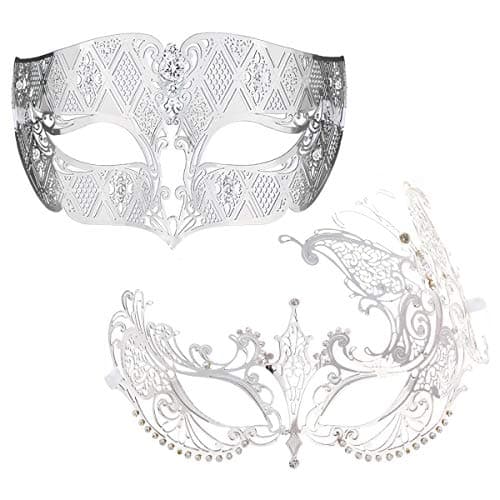 Couples Venetian Masquerade Mask Set for Women and Men