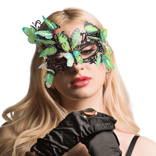 Zinniday Vintage Butterfly Masquerade Mask for Women Cosplay Prom