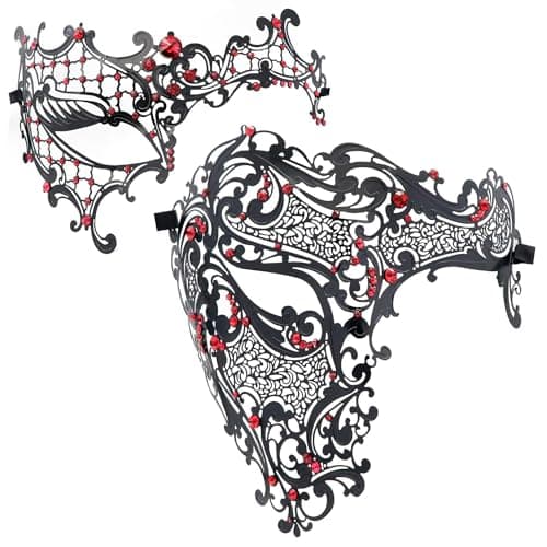 Thmyo Couples Masquerade Mask - Phantom of the Opera Laser Cut Metal