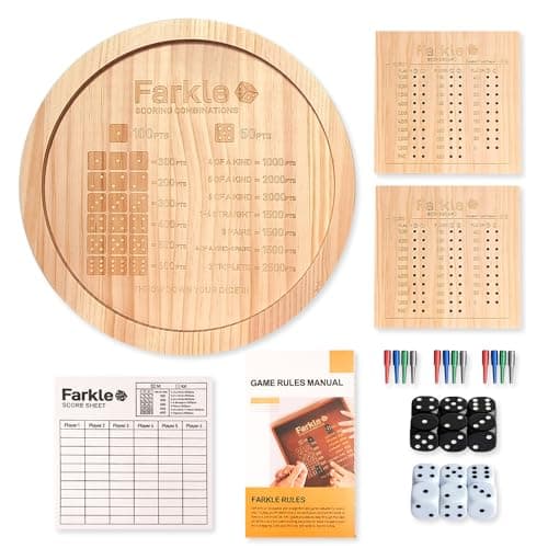 Farkle Classic Dice Game with Tray & Scoreboard