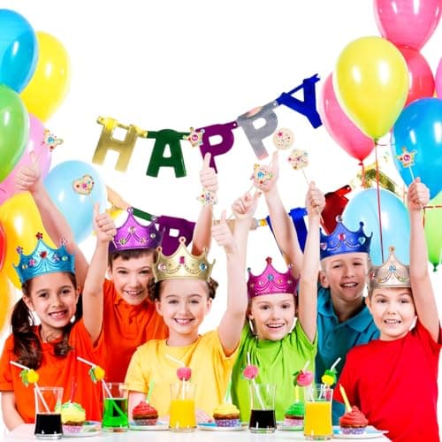 Hoedia 24+37Pcs Foam Crowns & Tiaras for Kids Birthday Party Favors