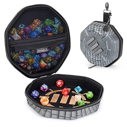 Rugged Black DND Dice Tray & Case for 150 D&D Shakers - Perfect for Game Night