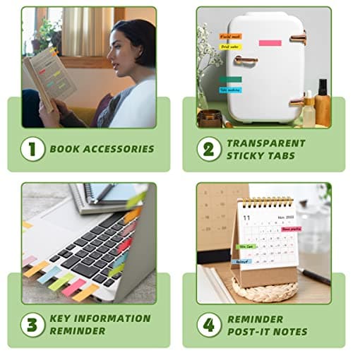 Writable Morandi Translucent Book Markers & Annotation Tabs, 2800-Pcs Strip