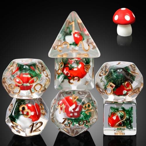 Enchanting Cat D&D 7PC Resin Dice Set with Bag