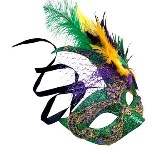 MasqStudio Brocade Lace Masquerade Mask for Mardi Gras & Parties