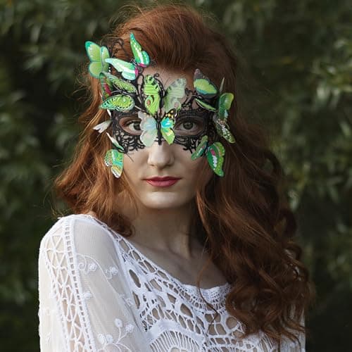 Zinniday Vintage Butterfly Masquerade Mask for Women Cosplay Prom