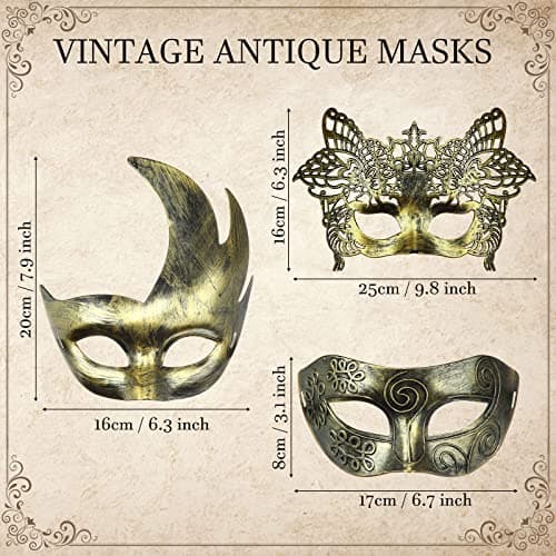 Yunsailing 30 Piece Masquerade Mask Set for Mardi Gras & Halloween Parties