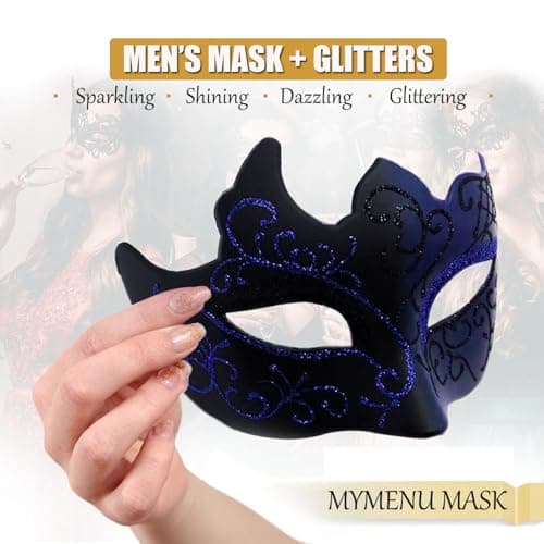 Masquerade Mask - Venetian Style for Couples, Mardi Gras & Halloween Party