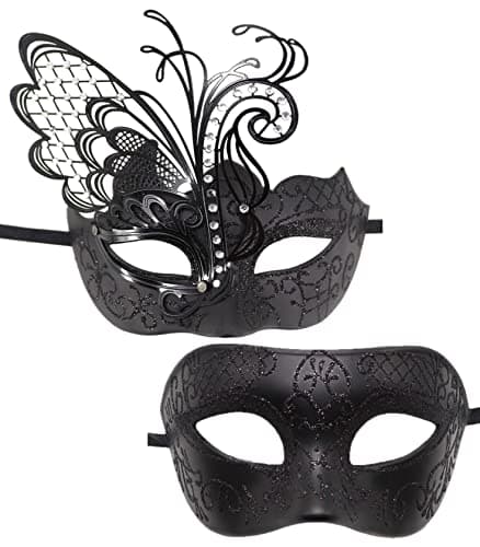 Coolwife Metal Venetian Masquerade Mask for Mardi Gras Party Evening Prom