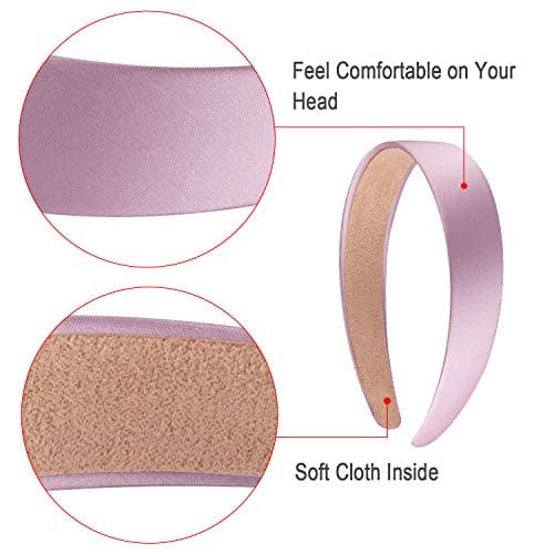 SIQUK 18 Pieces Colorful 1 Inch Wide Non-slip Satin Headbands for Women and Girls