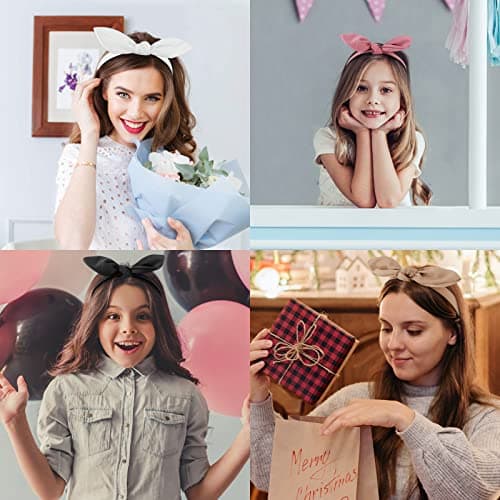 6 Pack Cute Bow & Knotted Headbands for Women & Girls