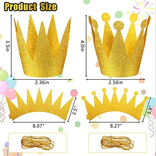 Crown Hats for Kids' Gold Party and Celebration