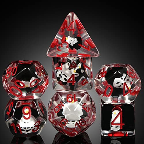 Enchanting Cat D&D 7PC Resin Dice Set with Bag