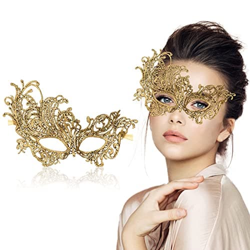 FunMular Black Lace Masquerade Mask for Women Venetian Party Halloween