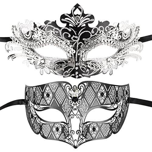 Couples Venetian Masquerade Mask Set for Women and Men