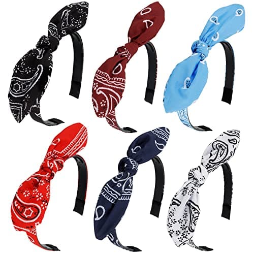 6 Pack Cute Bow & Knotted Headbands for Women & Girls