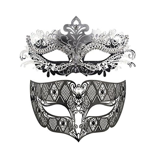 Couples Venetian Masquerade Mask Set for Women and Men