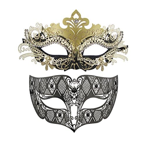 Couples Venetian Masquerade Mask Set for Women and Men