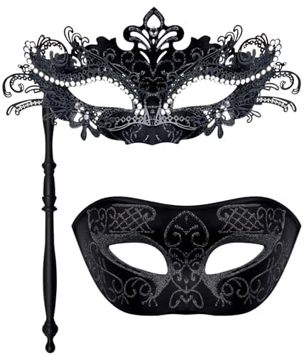 Masquerade Masks for Couples at Halloween Party - SIQUK