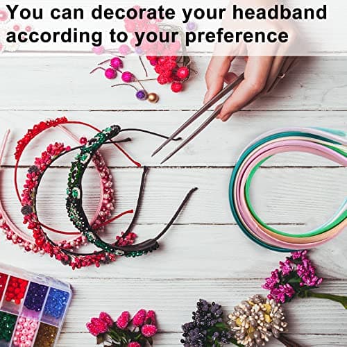 Duufin 50 Pieces Satin Headbands for Girls and Women, 25 Colors