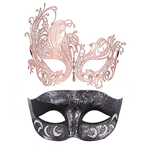 Thmyo 2 Pack Masquerade Mask for Venetian Carnival and Mardi Gras Ball