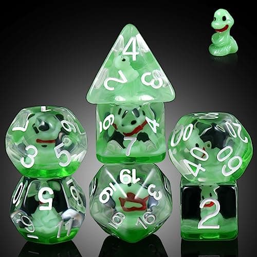 Enchanting Cat D&D 7PC Resin Dice Set with Bag