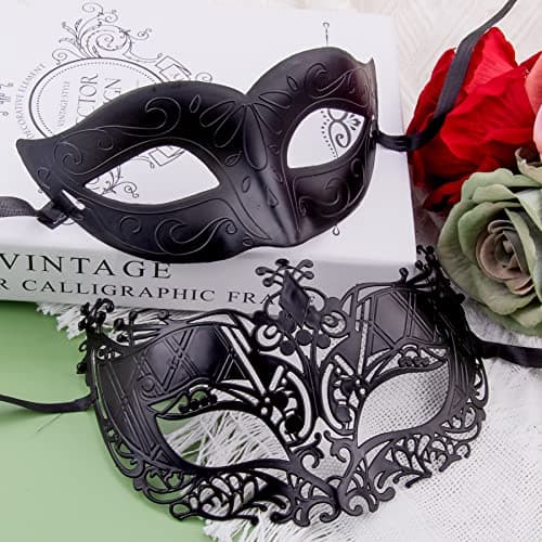 FEQO 16 Pieces Vintage Venetian & Antique Masquerade Masks