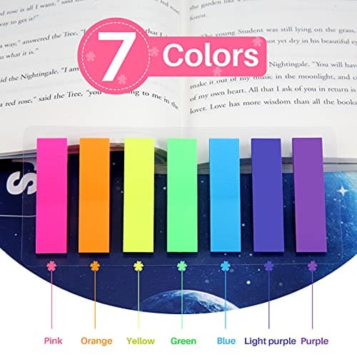 Moinker 980 Piece 7 Color Index Flag Notes Translucent Page Makers