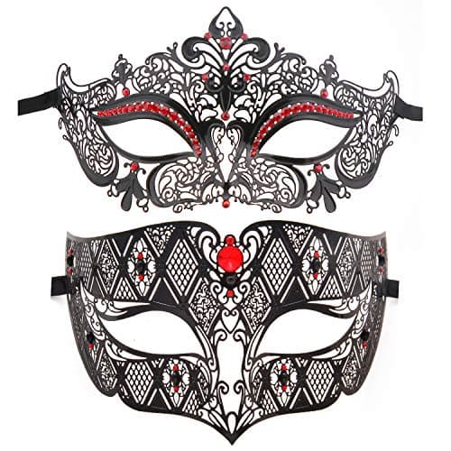 Couples Venetian Masquerade Mask Set for Women and Men