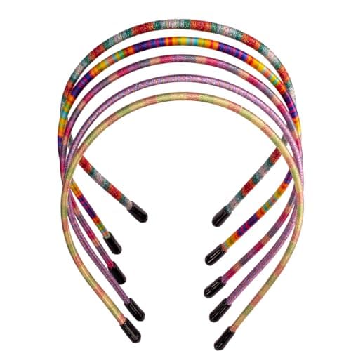 Minihope Skinny Multicolor Headbands - 6 Pack Durable & Adjustable - Instant Style
