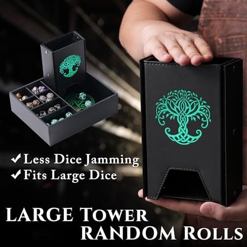 All-In-One Dice Tray & Tower for DND & RPG - Green Tree Compatible