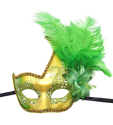 Coolwife Feather Masquerade Mask for Halloween and Cosplay