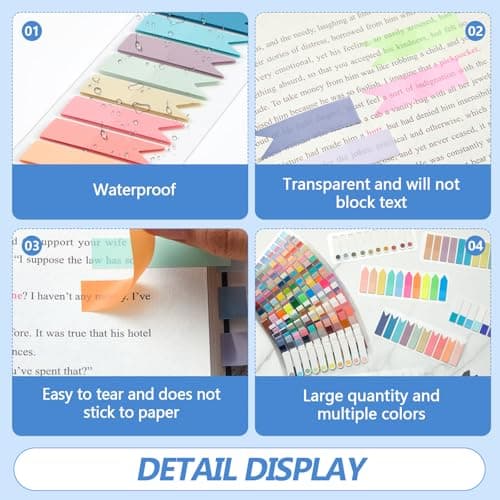 ReliThick 8000 Pcs Multi-Colored Sticky Tabs for Reading Supplies