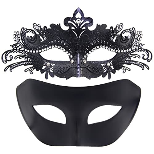 IETANG Couple Half Venetian Masquerade Mask for Parties
