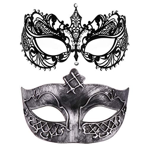 Thmyo Venetian Couple's Crown Masquerade Mask Mardi Gras Prom Costume