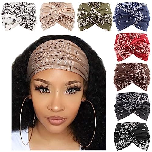 DRESHOW 8 Pack Adjustable Knotted Headbands for Women & Girls