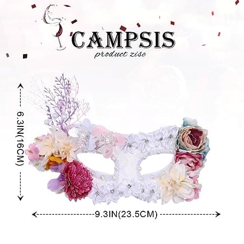 Campsis Masquerade Mask for Mardi Gras, Masquerade Ball, Prom, Cosplay