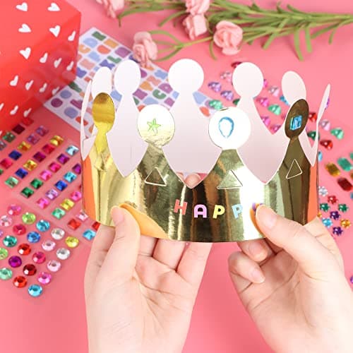 30-Piece Paper Crowns Birthday Crown Hats for Kids and Adults