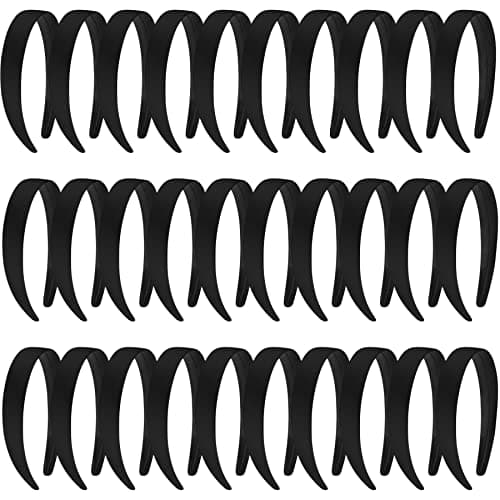 Duufin 30 Pieces Satin Headbands for Women and Girls