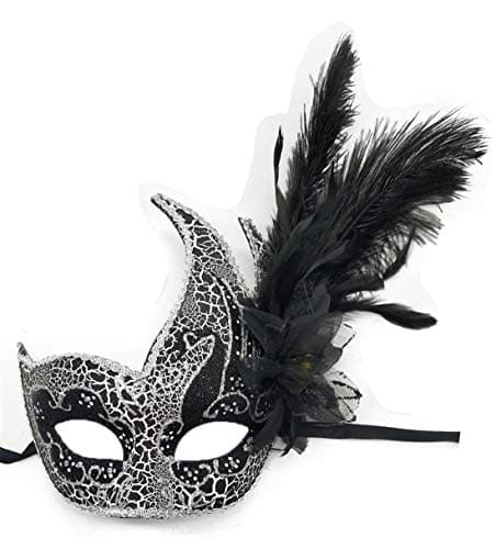 Coolwife Feather Masquerade Mask for Halloween and Cosplay