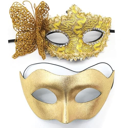 Masquerade Mask for Couple Halloween Costume Party Prom